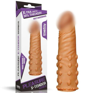 Суперреалістична подовжувальна насадка на член коричнева Pleasure X Tender Penis Sleeve 18+ - Інтернет-магазин спільних покупок ToGether