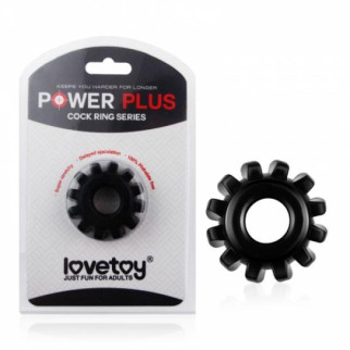 Чорне ерекційне кільце у формі шестерні Power Plus Cockring 18+ - Інтернет-магазин спільних покупок ToGether