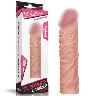 Насадка на пеніс подовжувальна тілесного кольору Pleasure X Tender Penis Sleeve 18+ - Інтернет-магазин спільних покупок ToGether