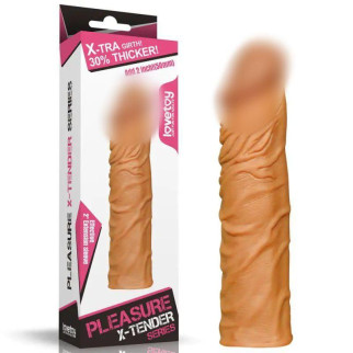 Насадка на пінис подовжувальна коричневого кольору Pleasure X Tender Penis Sleeve 18+ - Інтернет-магазин спільних покупок ToGether
