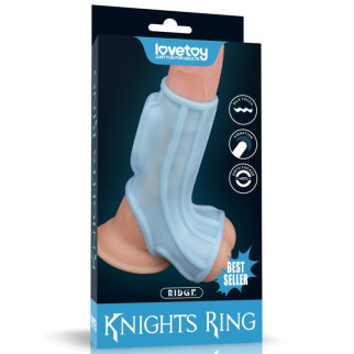 Vibrating Ridge Knights Ring with Scrotum Sleeve (Blue) 18+ - Інтернет-магазин спільних покупок ToGether