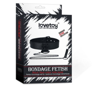 Чорний матовий комір із повідцем Bondage Fetish Black Matt Collar With Leash 18+ - Інтернет-магазин спільних покупок ToGether