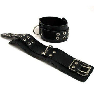 Чорні шкіряні наручники виготовлені з високоякісної шкіри 18+ - Інтернет-магазин спільних покупок ToGether