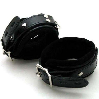 Чорні шкіряні наручники 18+ - Інтернет-магазин спільних покупок ToGether