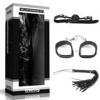 Набір для сексуальних бдсм ігр Deluxe Bondage Kit (кляп, наручники, батіг) 18+ - Інтернет-магазин спільних покупок ToGether