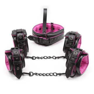 Набір для бондажу чорно-рожевий Black and Fuchsia Bondage Kit 3 Pieces 18+ - Інтернет-магазин спільних покупок ToGether