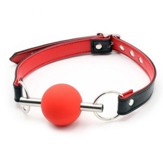 Червоний силіконовий кляп для рота на ремінцях Metal Rod Silicone Ball Gags 18+ - Інтернет-магазин спільних покупок ToGether