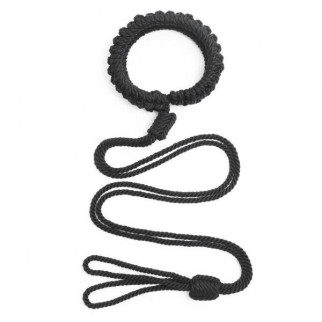 New braided rope collar with long hauling rope Black 18+ - Інтернет-магазин спільних покупок ToGether