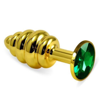 Анальна пробка — Heavy Metal Anal Plug Gold Rosebud Spiral Green 18+ - Інтернет-магазин спільних покупок ToGether