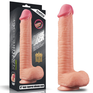 Фалоімітатор - Dual-Layered Silicone Cock 12" Flesh 18+ - Інтернет-магазин спільних покупок ToGether