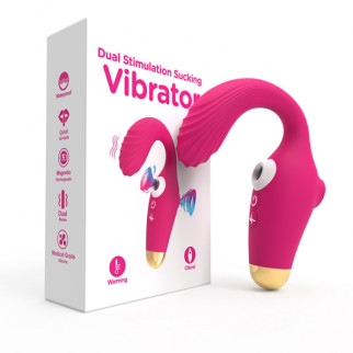 Рожевий вібростимулятор Dual Stimulation Sucking Vibrator 18+ - Інтернет-магазин спільних покупок ToGether