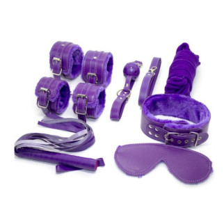 Набір для бдсм ігор із 7 предметів з хутром фіолетовий Shades of Love 18+ - Інтернет-магазин спільних покупок ToGether