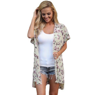 Пляжний одяг із квітковим принтом та короткими рукавами 18+ - Інтернет-магазин спільних покупок ToGether