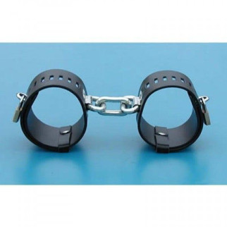 Чорні шкіряні наручники з металевими замками 18+ - Інтернет-магазин спільних покупок ToGether