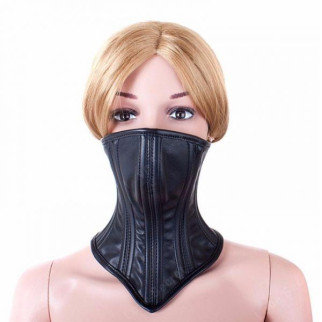 Leather Neck Corset Collar Kinky Restraint Muzzle Mask Lockin 18+ - Інтернет-магазин спільних покупок ToGether