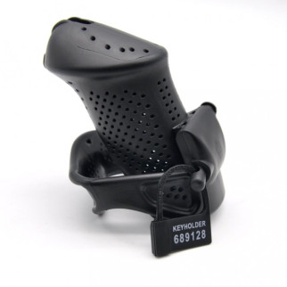 Male Chastity Device with Perforated design Cage BLACK 18+ - Інтернет-магазин спільних покупок ToGether