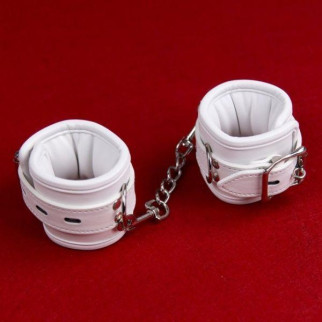 Білі шкіряні наручники 18+ - Інтернет-магазин спільних покупок ToGether