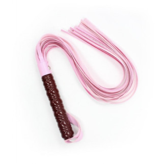 Рожевий батіг із стильною бордовою дерев'яною ручкою 18+ - Інтернет-магазин спільних покупок ToGether