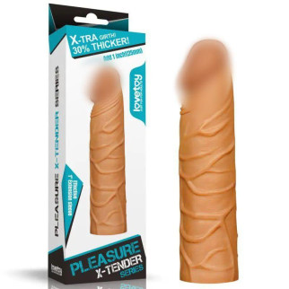 Суперреалістична подовжувальна коричнева насадка на пініс Pleasure X Tender Penis Sleeve 18+ - Інтернет-магазин спільних покупок ToGether