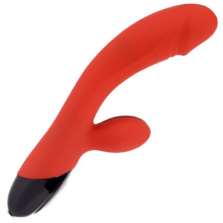Вібратор зі стимулятором клітора — Huanrui, колір: червоний  18+ - Інтернет-магазин спільних покупок ToGether