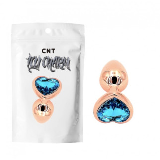 Анальна пробка з блакитним каменем Rose Gold Heart Gem Plug 18+ - Інтернет-магазин спільних покупок ToGether