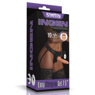 Жіночий страпон на ремінцях Vibrating Easy Strapon Set 7.5 18+ - Інтернет-магазин спільних покупок ToGether