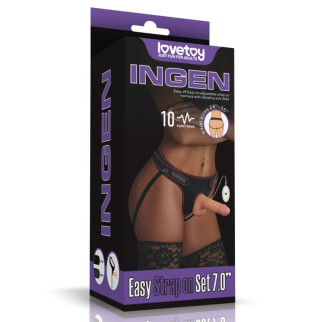 Жіночий страпон на ремінцях Vibrating Easy Strapon Set 7.0 18+ - Інтернет-магазин спільних покупок ToGether