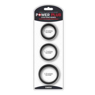 Чорні ерекційні кільця для пінису Power Plus Soft Silicone Pro Ring 18+ - Інтернет-магазин спільних покупок ToGether