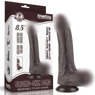 Фалоімітатор на присоску Sliding Skin Dual Layer Dong Black 8.5 18+ - Інтернет-магазин спільних покупок ToGether