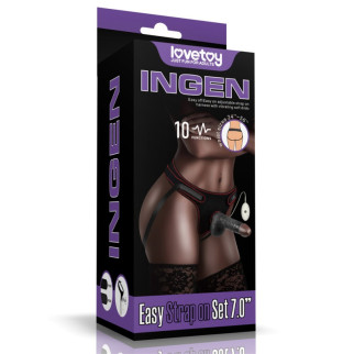 Чорний жіночий страпон на ремінцях Vibrating Easy Strapon Set 7.0 18+ - Інтернет-магазин спільних покупок ToGether