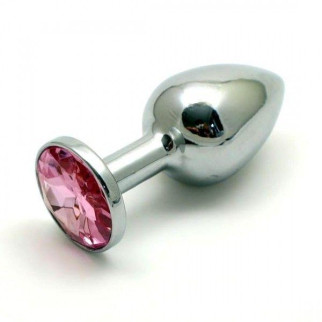 Металевий анальний корок із рожевим камінчиком 18+ - Інтернет-магазин спільних покупок ToGether
