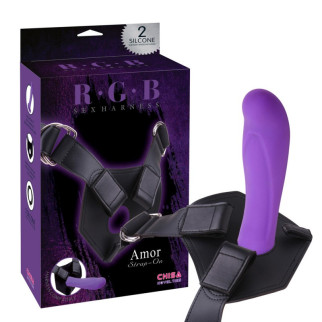 Страпон фіолетовий на ремінцях Amor Strap-On 18+ - Інтернет-магазин спільних покупок ToGether