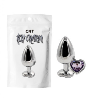 Анальний корок з фіолетовим кристалом Heart Gem Metal Plug 18+ - Інтернет-магазин спільних покупок ToGether