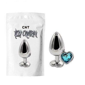 Анальна пробка з блакитним кристалом Heart Gem Metal Plug 18+ - Інтернет-магазин спільних покупок ToGether