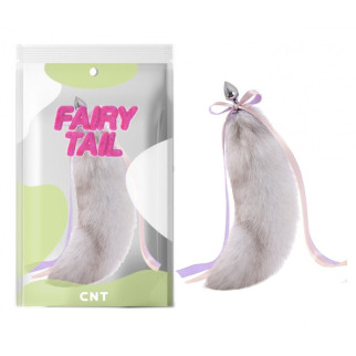 Анальна пробка з пухнастим хвостом Detachable Fluffy Fox Tail Plug White&Grey 18.5 18+ - Інтернет-магазин спільних покупок ToGether
