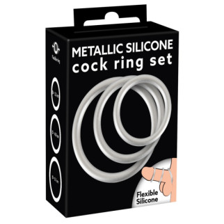 Набір ерекційних кілець - Metallic Silicone Cock Ring Set 18+ - Інтернет-магазин спільних покупок ToGether