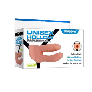 Порожистий страпон — Unisex Hollow Double Penetration 6" 18+ - Інтернет-магазин спільних покупок ToGether