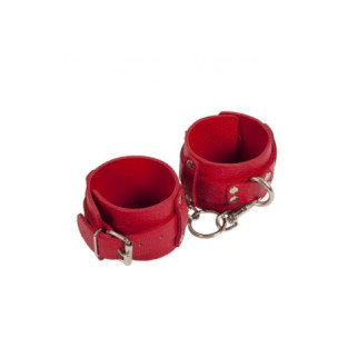 Наручники Leather Dominant Hand Cuffs, Red 18+ - Інтернет-магазин спільних покупок ToGether