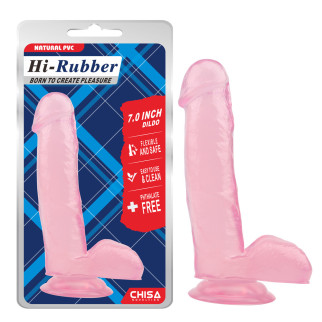 Фалоімітатор - Hi-Rubber 7" Dildo Pink 18+ - Інтернет-магазин спільних покупок ToGether