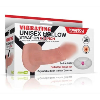 Порожистий страпон — Vibrating Unisex Hollow Strap On 6.5" 18+ - Інтернет-магазин спільних покупок ToGether