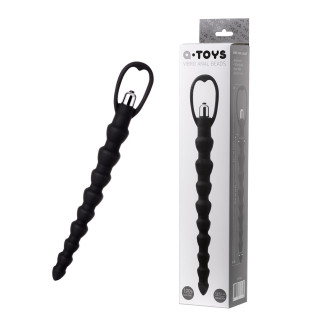 Анальний ланцюжок Toyfa A-Toys з вібрацією, силікон, чорний, 32,7см  18+ - Інтернет-магазин спільних покупок ToGether