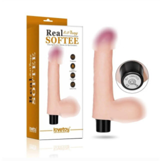 Реалістичний вібратор - Real Softee Vibrator With Balls 8"  18+ - Інтернет-магазин спільних покупок ToGether
