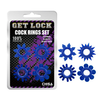 Ерекційні кільця - Get Lock Cock Rings Set Blue  18+ - Інтернет-магазин спільних покупок ToGether