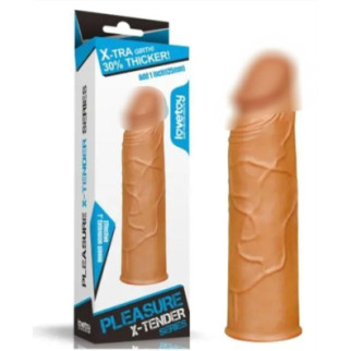 Насадка на член — Pleasure X-Tender Penis Sleeve Add 1" Brown 18+ - Інтернет-магазин спільних покупок ToGether