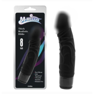 Вібратор — M-Mello Thick Realistic Dildo 8" Black 18+ - Інтернет-магазин спільних покупок ToGether