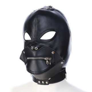 Removable zipper mask Exposed eyes Leather Hood 18+ - Інтернет-магазин спільних покупок ToGether