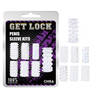 Набір із 7 ребристих насадок на пінис Penis Sleeve Kits Clear 18+ - Інтернет-магазин спільних покупок ToGether