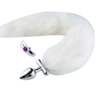 Deformable Fox Tail Metal Anal Plug White 18+ - Інтернет-магазин спільних покупок ToGether