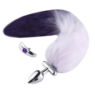 Анальна пробка з пишним хвостом Deformable Fox Tail Metal Anal Plug Purple 18+ - Інтернет-магазин спільних покупок ToGether