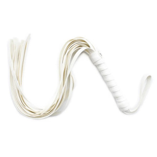 Плеть із ручкою для рольових ігор Flirt Whip Bound Leather White 18+ - Інтернет-магазин спільних покупок ToGether
